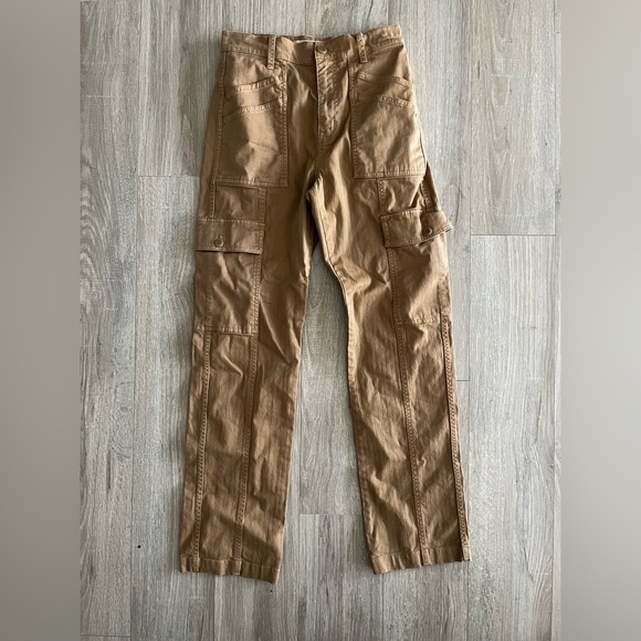 Madewell Women’s The Garment-Dyed '90s Straight Cargo Pant Sand Dune - Size 25 - Picture 3 of 9